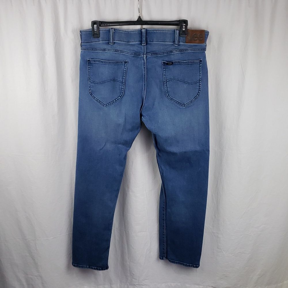 Lee Men's 40X30 Slim Fit Straight Leg Blue Jeans - Picture 6 of 13